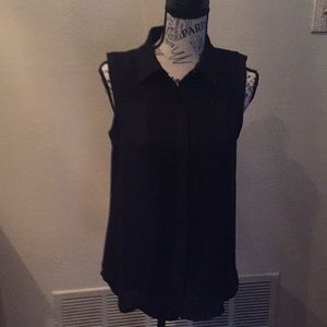 Karl Lagerfeld detailed black sleeveless blouse